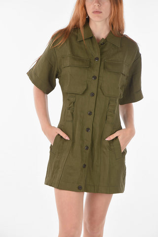 2 Pockets D-AMABEL ShirtDress with contrasting Buttons