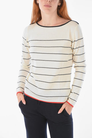 striped cashmere boatneck sweater