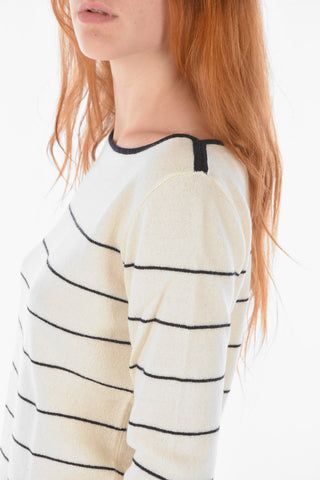 striped cashmere boatneck sweater