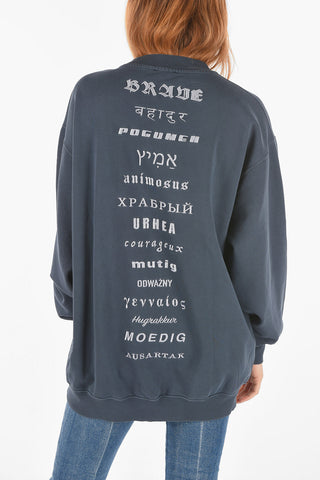 Embroiderd Back 2 pockets F-EXA  Crew-neck Sweatshirt