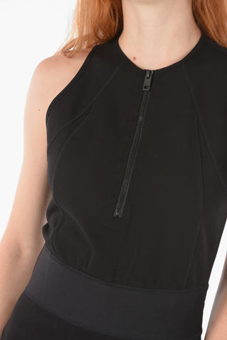 Sleeveless D-SUB Mini Dress with half front zip