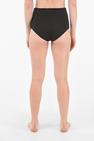 High-Waisted Bikini Brief with Printed Logo