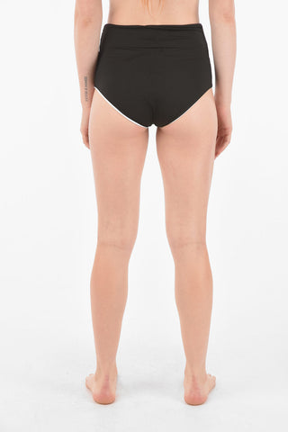 High-Waisted Bikini Brief with Printed Logo
