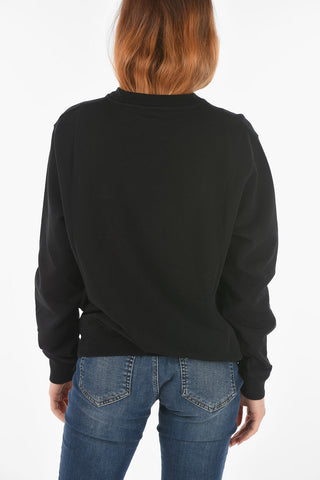 cropped paper-clip printed hoodie
