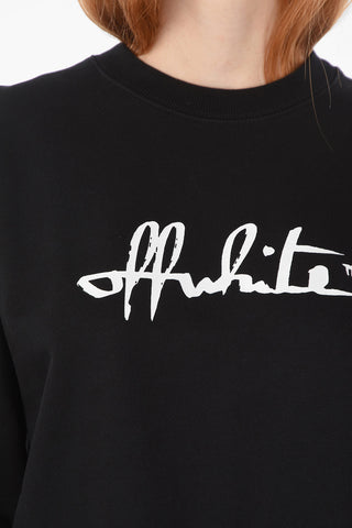 cropped paper-clip printed hoodie