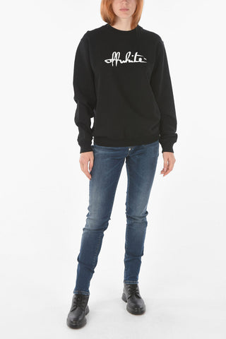 cropped paper-clip printed hoodie