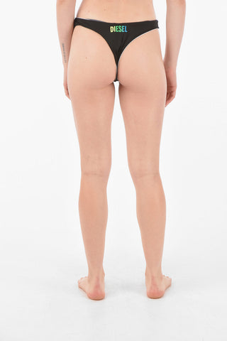 Slip Bikini Sgambato con Logo Stampato