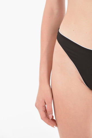Slip Bikini Sgambato con Logo Stampato