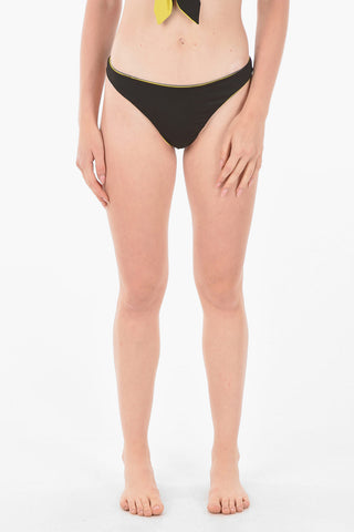High-Cut Bikini Brief with Printed Logo