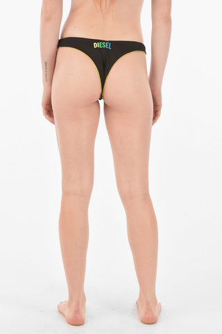 High-Cut Bikini Brief with Printed Logo