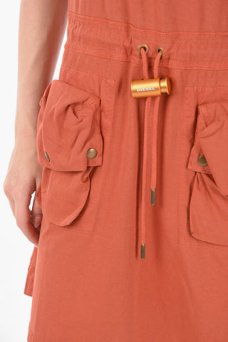 Double Pockets D-BELLS-B1 Crew-neck T-shirt Dress