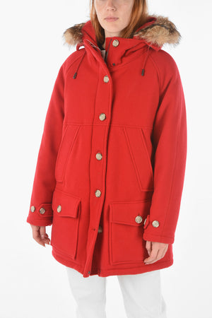 Daunenjacke TUNDRA aus Schurwollmischung mit Pelzdetail