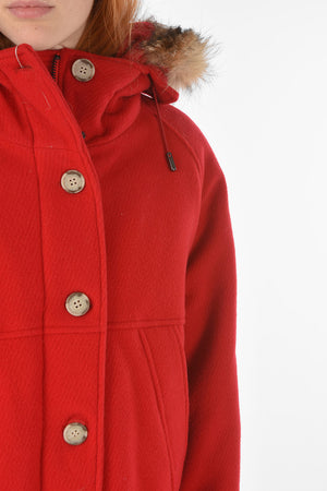 Daunenjacke TUNDRA aus Schurwollmischung mit Pelzdetail