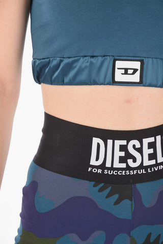 Top Crop Active a Tinta unita con Dettaglio Logo