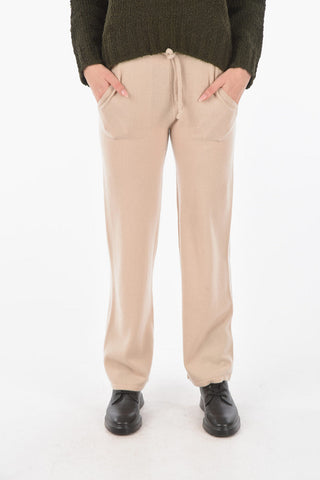 drawstring waist cashmere joggers
