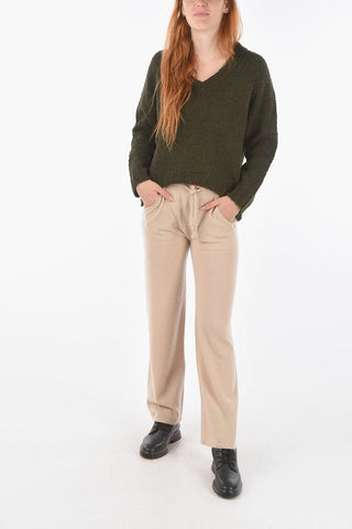 drawstring waist cashmere joggers