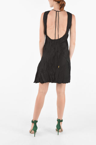 vestito D-BETH increspato con schiena scoperta