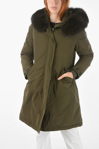 real fur trimming KEYSTONE down jacket with hidden closure