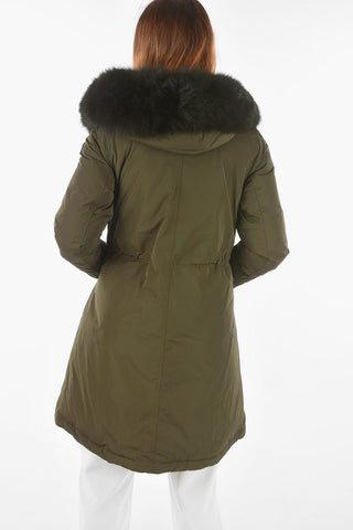 real fur trimming KEYSTONE down jacket with hidden closure