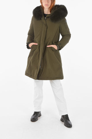 real fur trimming KEYSTONE down jacket with hidden closure