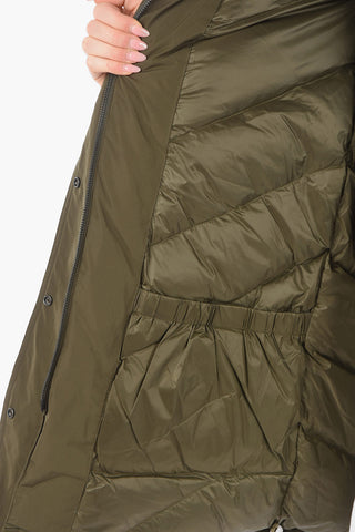 real fur trimming KEYSTONE down jacket with hidden closure