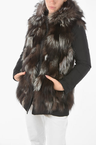 real fur details SOMERSET reversible down jacket