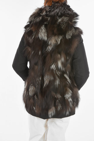 real fur details SOMERSET reversible down jacket