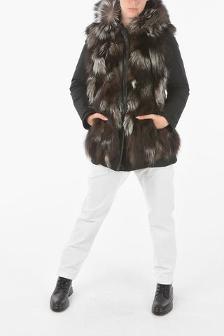 real fur details SOMERSET reversible down jacket