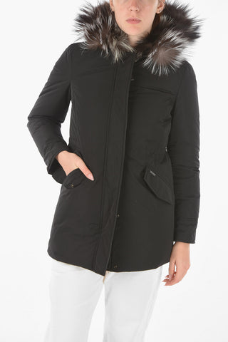 real fur details SOMERSET reversible down jacket