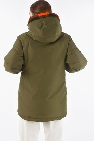 contrasting details reversible down jacket