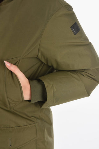 contrasting details reversible down jacket