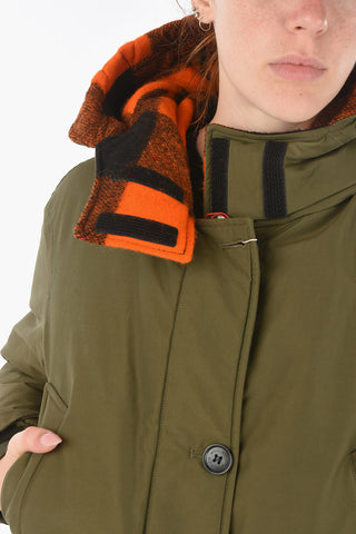 contrasting details reversible down jacket