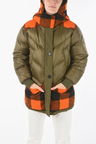 contrasting details reversible down jacket