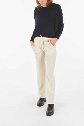 drawstring waist cashmere joggers