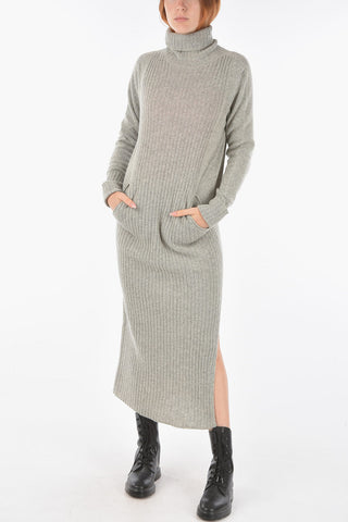 side split ribbed maxi dress