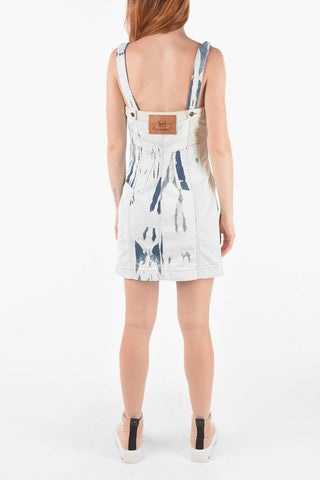 denim Acid Wash Effect  DE-VOLCANO mini sun dress