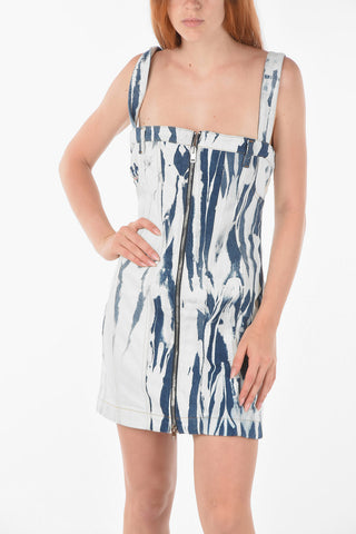 denim Acid Wash Effect  DE-VOLCANO mini sun dress