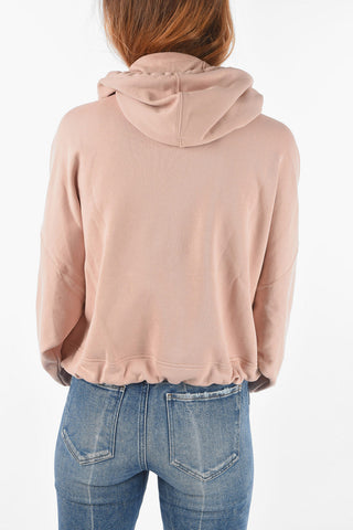 Hooded F-CROPPY Sweatshirt with Maxi Half Zip
