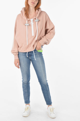 Hooded F-CROPPY Sweatshirt with Maxi Half Zip