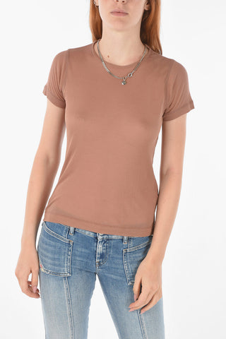 Slim Fit Ribbed T-CHAINE T-shirt with Chain