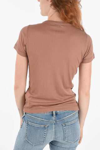 Slim Fit Ribbed T-CHAINE T-shirt with Chain