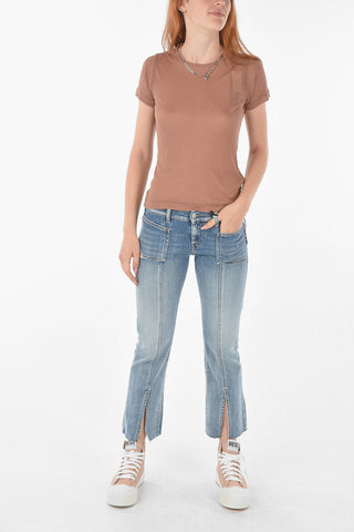 Slim Fit Ribbed T-CHAINE T-shirt with Chain