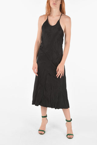 vestito D-EMMA a tinta unita con schiena scoperta