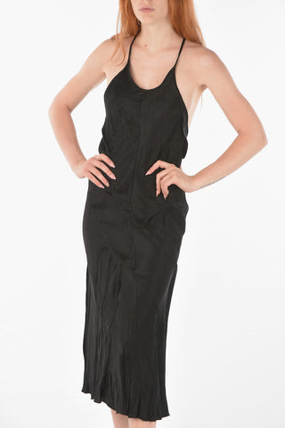 vestito D-EMMA a tinta unita con schiena scoperta
