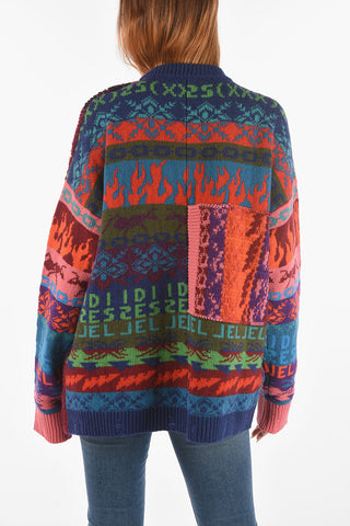 Patckwork M-VIVYAN  Crew-neck Sweater