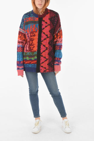 Patckwork M-VIVYAN  Crew-neck Sweater