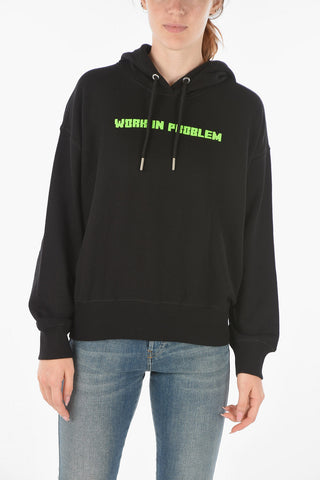 Hooded F-MAGDALENA Sweatshirt with Lettering Embroidery