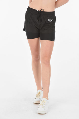Solid Color UFLB-FAUSTIN-HIGH Shorts with Contrasting Logo