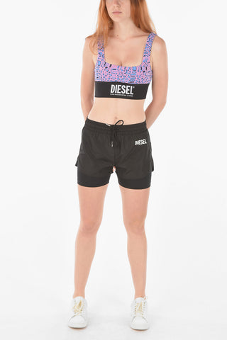 Solid Color UFLB-FAUSTIN-HIGH Shorts with Contrasting Logo