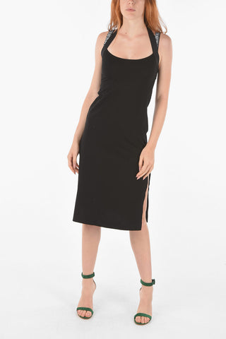 vestito halterneck midi D-SAMMY con doppio spacco laterale